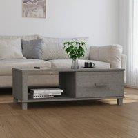 Berkfield Home Coffee Table HAMAR Light Grey 100x55x35 cm Solid Wood Pine | Size: 100 x 55 x 35 cm