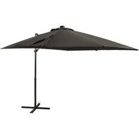 Berkfield Home Cantilever Umbrella with Pole & LED Lights Anthracite 250 cm in Black