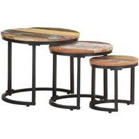 Berkfield Home Side Tables 3 pcs Solid Reclaimed Wood