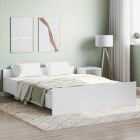 Berkfield Home Bed Frame with Headboard & Footboard White 150x200 cm King Size