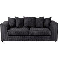 LUXURY LIFE Dylan Jumbo Cord Fabric 3 Seater Sofa in Black