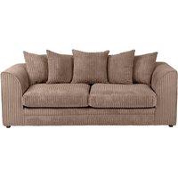 LUXURY LIFE Dylan Jumbo Cord Fabric 3 Seater Sofa in Light Brown