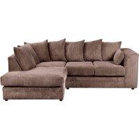 LUXURY LIFE Dylan Jumbo Cord Fabric Left Hand Facing Corner Sofa in Chocolate