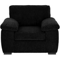 LUXURY LIFE Collingdale Jumbo Cord Fabric 1 Seater Sofa in Black