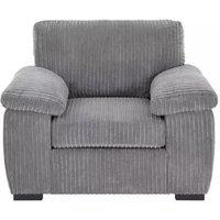 LUXURY LIFE Collingdale Jumbo Cord Fabric 1 Seater Sofa in Grey