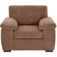 LUXURY LIFE Collingdale Jumbo Cord Fabric 1 Seater Sofa in Light Brown