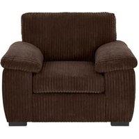 LUXURY LIFE Collingdale Jumbo Cord Fabric 1 Seater Sofa in Chocolate