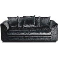 LUXURY LIFE Dylan Crushed Velvet Fabric 3 Seater Sofa in Black