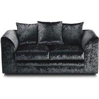 LUXURY LIFE Dylan Crushed Velvet Fabric 2 Seater Sofa in Black