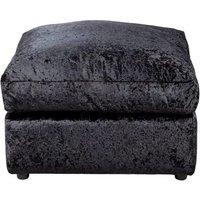 LUXURY LIFE Dylan Crushed Velvet Fabric Footstool in Black