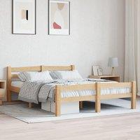 Berkfield Home Bed Frame Solid Pinewood 140x200 cm in Brown