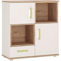 Furniture To Go 4KIDS 2 Door 1 Drawer Cupboard with 2 Open Shelves in White
