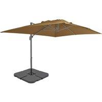 Berkfield Home Outdoor Umbrella with Portable Base Taupe in Beige