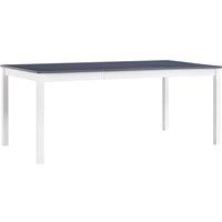Berkfield Home Dining Table White & Grey 180x90x73 cm Pinewood | Size: 180 x 90 x 73 cm