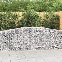 Berkfield Home Arched Gabion Baskets 3 pcs 400x50x80/100 cm Galvanised Iron in Silver