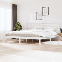 Berkfield Home Bed Frame White Solid Wood Pine 200x200 cm