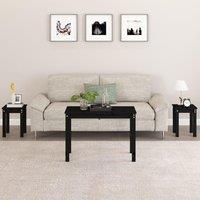 Berkfield Home Nesting Tables 3 pcs Black Solid Wood Pine