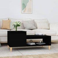 Berkfield Home Coffee Table Black 100x50x45 cm Engineered Wood | Size: 100 x 50 x 45 cm