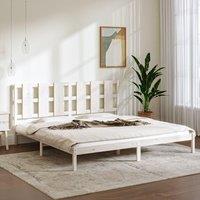 Berkfield Home Bed Frame White Solid Wood Pine 200x200 cm