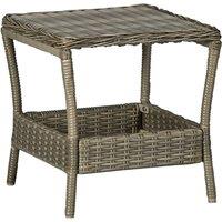 Berkfield Home Garden Table Brown 45x45x46.5 cm Poly Rattan