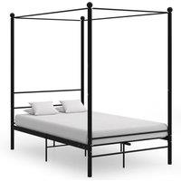 Berkfield Home Canopy Bed Frame Black Metal 140x200 cm