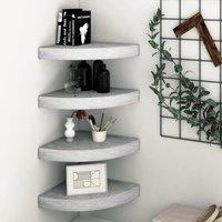 Berkfield Home Wall Corner Shelves 4 pcs Concrete Grey 35x35x3.8 cm MDF