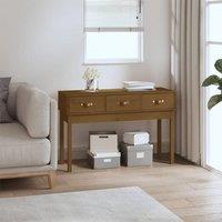 Berkfield Home Console Table Honey Brown 114x40x75 cm Solid Wood Pine | Size: 114 x 40 x 75 cm