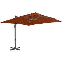 Berkfield Home Cantilever Umbrella with Aluminium Pole Terracotta 300x300 cm in Brown