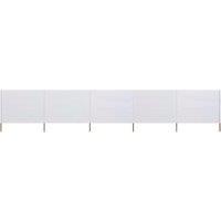 Berkfield Home 5-panel Wind Screen Fabric 600x120 cm Sand White