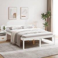 Berkfield Home Bed Frame White 150x200 cm King Size Solid Wood Pine