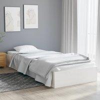 Berkfield Home Bed Frame White Solid Wood 75x190 cm Small Single