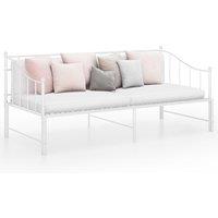 Berkfield Home Pull-out Sofa Bed Frame White Metal 90x200 cm