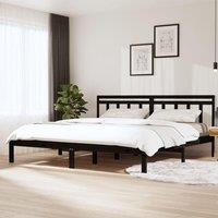 Berkfield Home Bed Frame Black Solid Wood Pine 200x200 cm