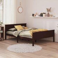Berkfield Home Bed Frame Dark Brown Solid Wood Pine 160x200 cm