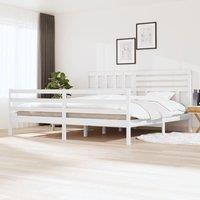 Berkfield Home Bed Frame White Solid Wood 200x200 cm