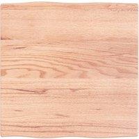 Berkfield Home Table Top Light Brown 60x60x2 cm Treated Solid Wood Oak Live Edge | Size: 60 x 60 x 2 cm