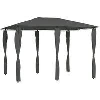 Berkfield Home Gazebo with Post Covers 3x4x2.6 m Anthracite 160 g/m in Black