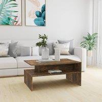 Berkfield Home Coffee Table Smoked Oak 90x60x42, 5 cm Engineered Wood in Brown