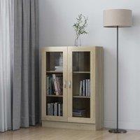 Berkfield Home Vitrine Cabinet Sonoma Oak 82.5x30.5x115 cm Engineered Wood in Brown