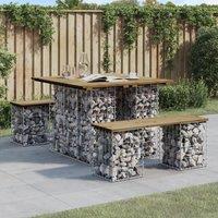 Berkfield Home Garden Bench Gabion Design 100x102x72 cm Impregnated Wood Pine in Brown | Size: 100 x 102 x 72 cm