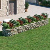Berkfield Home Gabion Raised Bed Galvanised Iron 500x100x50 cm in Silver | Size: 500 x 100 x 50 cm