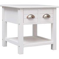 Berkfield Home Side Table White 40x40x40 cm Paulownia Wood | Size: 40 x 40 x 40 cm