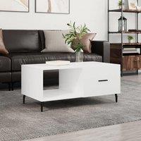 Berkfield Home Coffee Table High Gloss White 90x50x40 cm Engineered Wood | Size: 90 x 50 x 40 cm