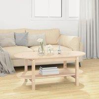 Berkfield Home Coffee Table 110x55x45 cm Solid Wood Pine in Brown | Size: 110 x 55 x 45 cm