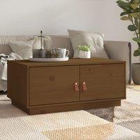 Berkfield Home Coffee Table Honey Brown 80x50x35 cm Solid Wood Pine | Size: 80 x 50 x 35 cm