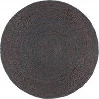 Berkfield Home Handmade Rug Jute Round 210 cm Dark Grey | Size: 100 cm diameter