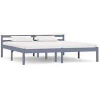 Berkfield Home Bed Frame Grey Solid Pine Wood 180x200 cm Super King