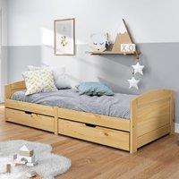 Berkfield Home Day Bed with 2 Drawers IRUN 90x200 cm Solid Wood Pine in Brown