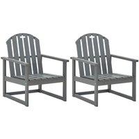 Berkfield Home Garden Sofa Chairs 2 pcs Grey Solid Acacia Wood