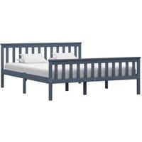Berkfield Home Bed Frame Grey Solid Pinewood 160x200 cm
